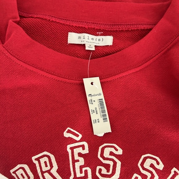 NWT Madewell Apres Ski Crewneck Pleated Sleeve Sweatshirt Sz M - Picture 6 of 7